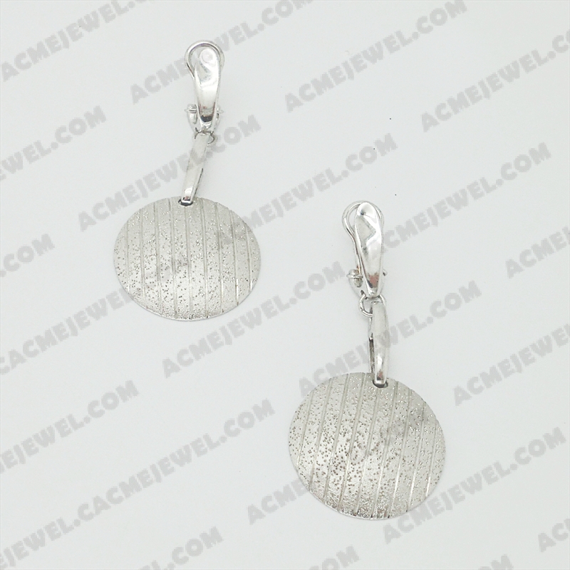 Earrings Silver sand / shiny / sparkling 3-Tone(Rhodium plating (sand fininshing )/Rhodium plating /Sparkling finishing)