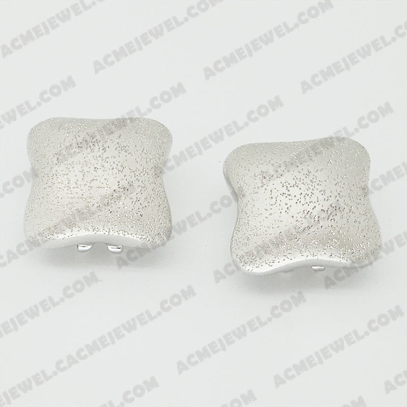 Earrings Brass matt / sparkling / shiny 3-Tone(Matt Rhodium Plating / Sparkling Finishing / Rhodium Plating)