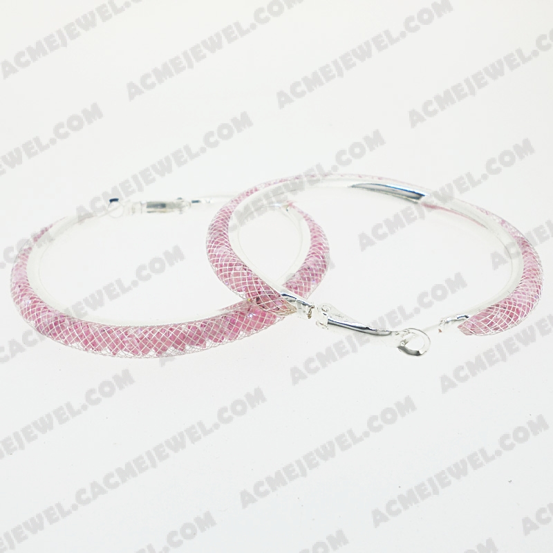 Earrings Brass shiny Silver plating +E-coating