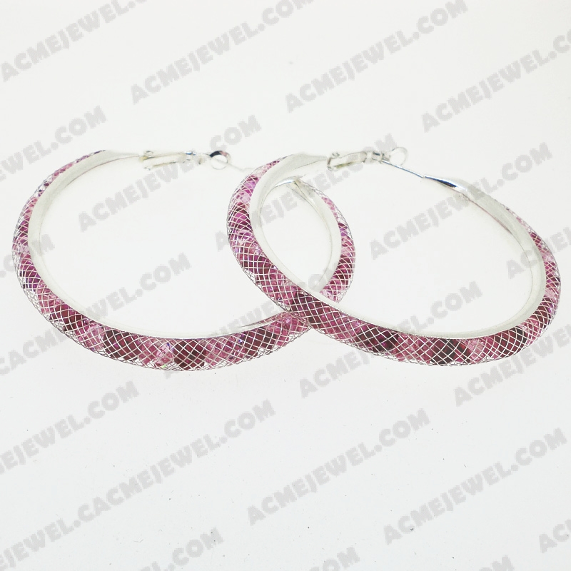 Earrings Brass shiny Silver plating +E-coating