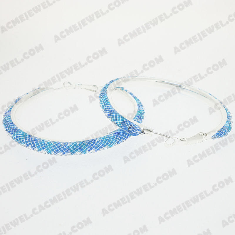 Earrings Brass shiny Silver plating +E-coating