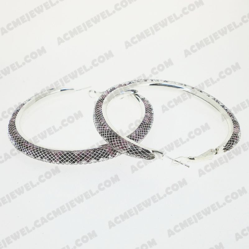 Earrings Brass shiny Silver Plating +E-coating