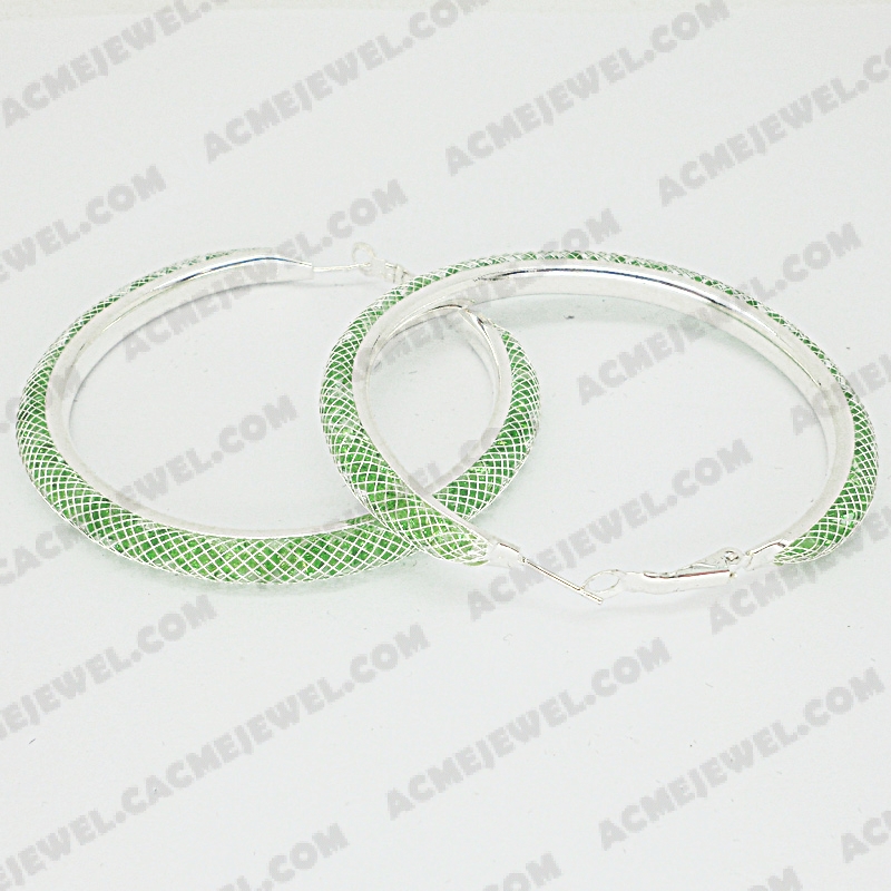 Earrings Brass shiny Silver plating +E-coating