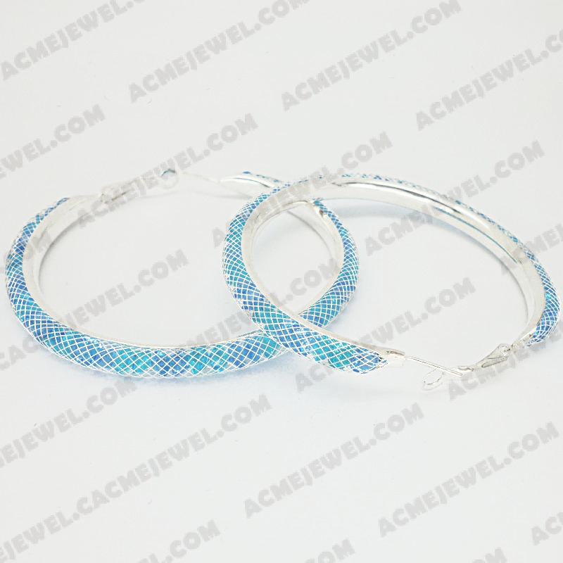 Earrings Brass shiny Silver plating +E-coating