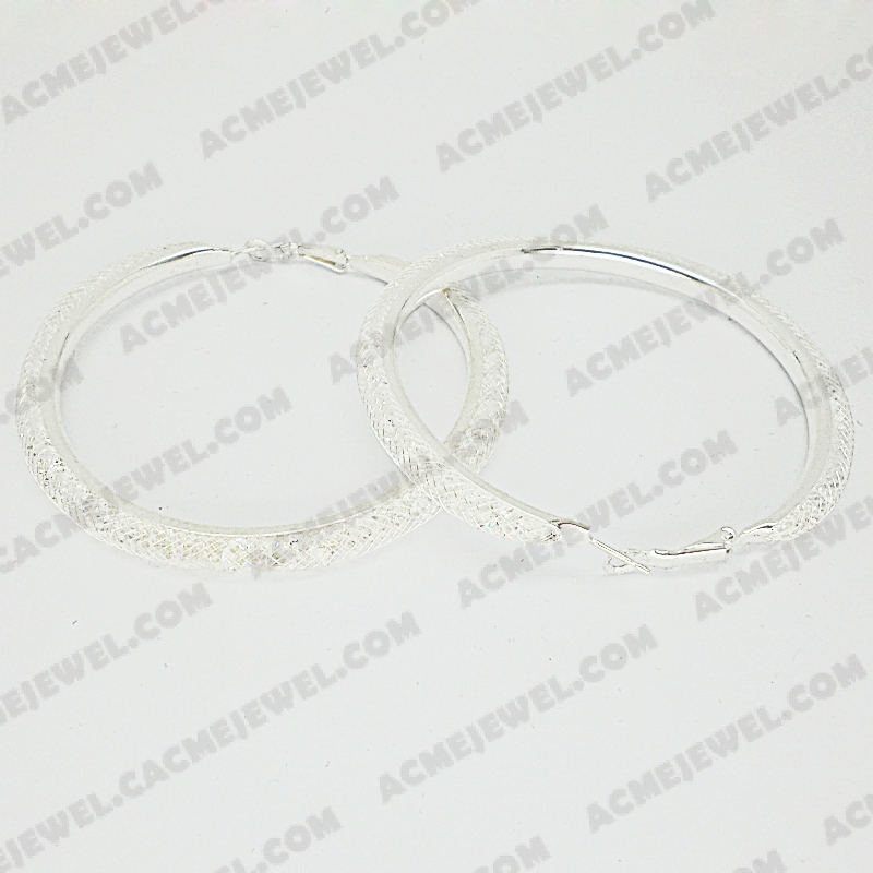 Earrings Brass shiny Silver plating +E-coating