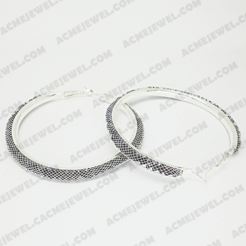 Earrings Brass shiny Silver plating +E-coating