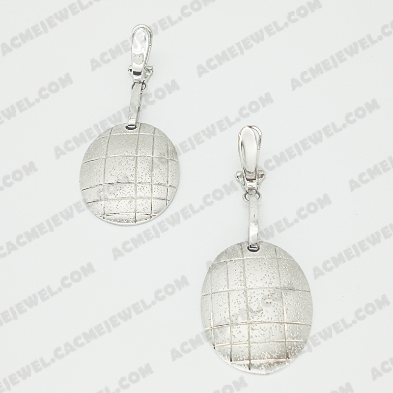 Earrings Brass matt / sparkling / shiny 3-Tone(Matt Rhodium Plating / Sparkling Finishing / Rhodium Plating)