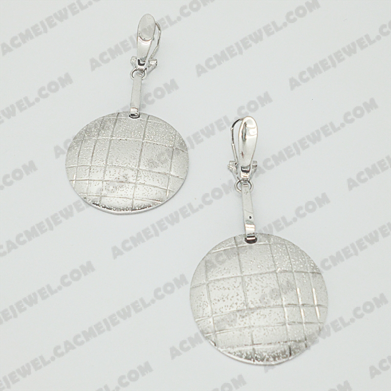 Earrings Brass matt / sparkling / shiny 3-Tone(Matt Rhodium Plating / Sparkling Finishing / Rhodium Plating)