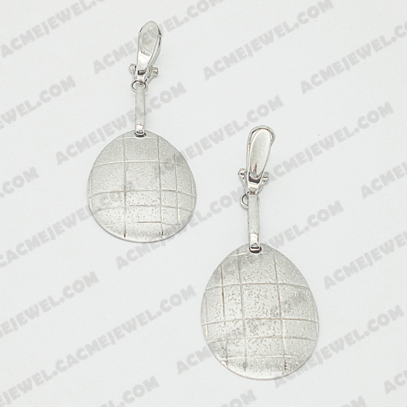 Earrings Brass matt / sparkling / shiny 3-Tone(Matt Rhodium Plating / Sparkling Finishing / Rhodium Plating)