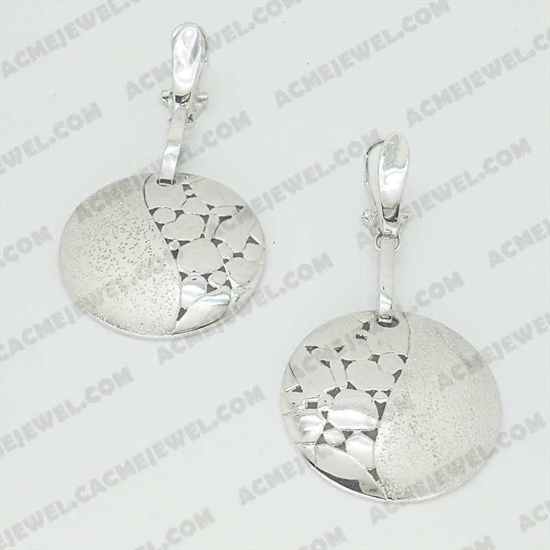 Earrings Brass shiny / matt / sparkling 3-Tone(Rhodium Plating / Matt Rhodium Plating / Sparkling Finishing)