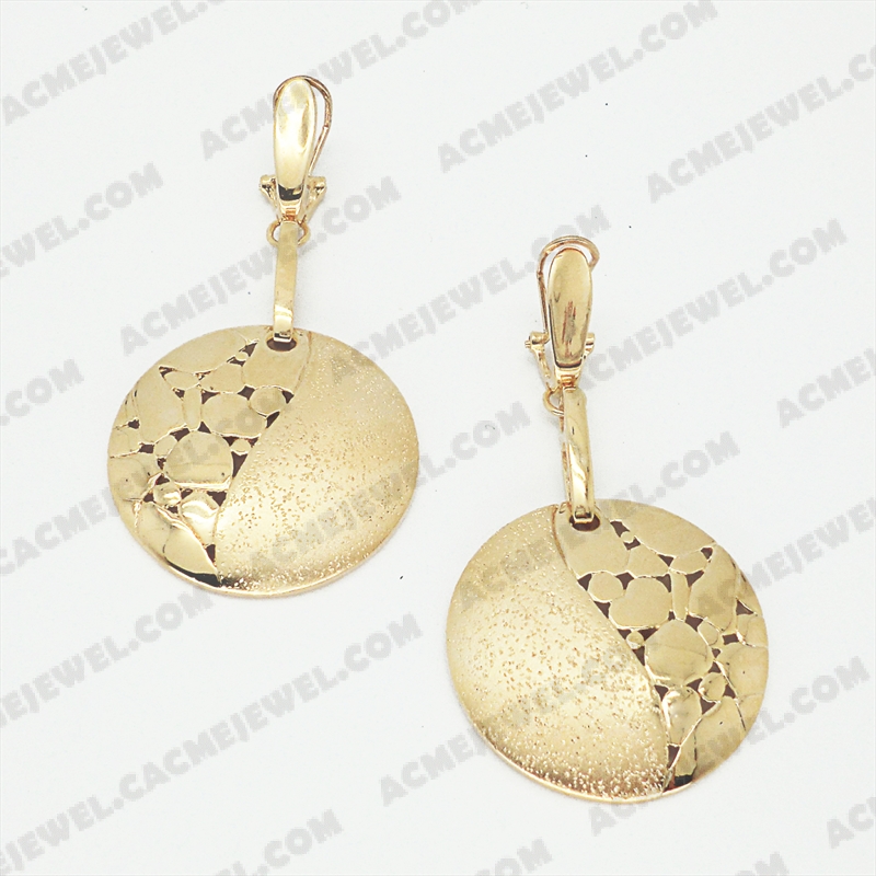 Earrings Brass shiny / matt / sparkling 3-Tone(Gold Plating / Matt Gold Plating / Sparkling Finishing)