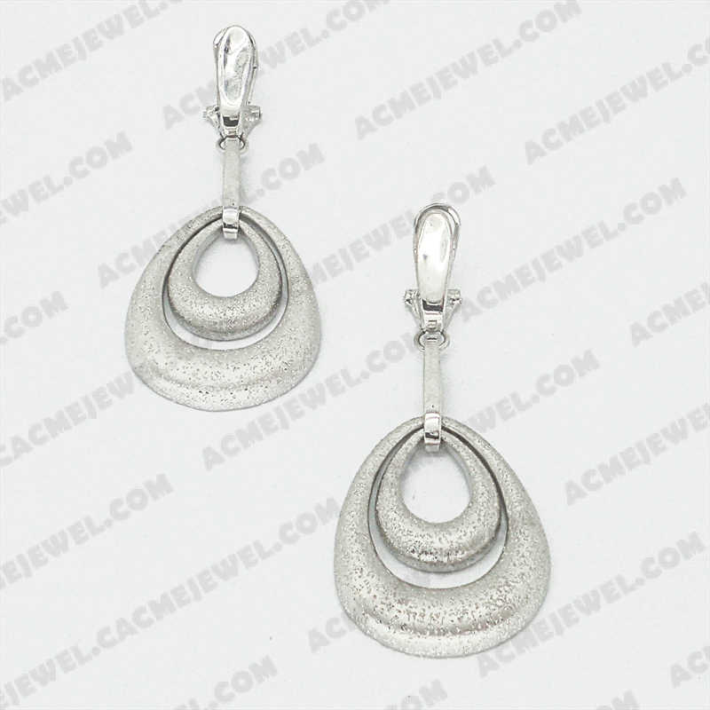 Earrings Brass matt / sparkling / shiny 3-Tone(Matt Rhodium Plating / Sparkling Finishing / Rhodium Plating)