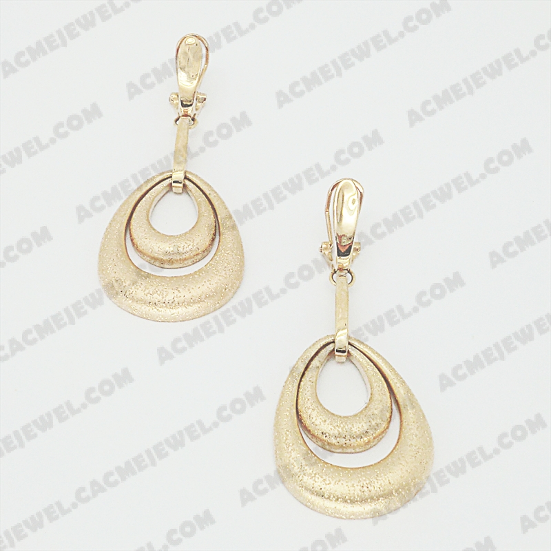 Earrings Brass matt / sparkling / shiny 3-Tone(Matt Gold Plating / Sparkling Finishing / Gold Plating)