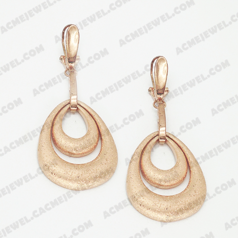 Earrings Brass matt / sparkling / shiny 3-Tone(Matt Rose Gold Plating / Sparkling Finishing / Rose Gold Plating)