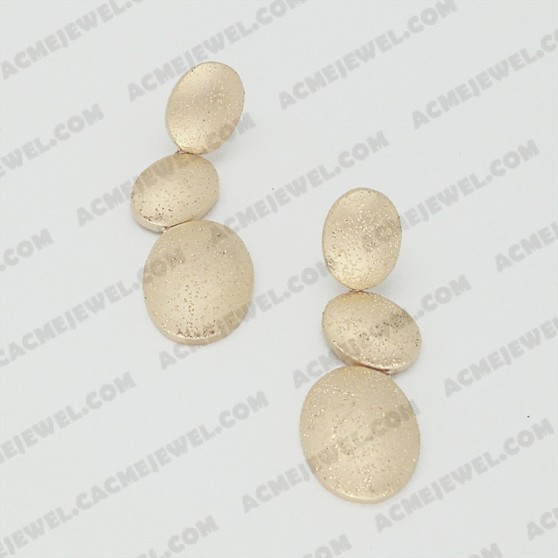 Earrings Brass matt / sparkling / shiny 3-Tone(Matt Gold Plating / Sparkling Finishing / Gold Plating)