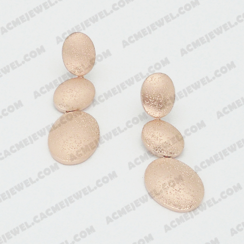 Earrings Brass matt / sparkling / shiny 3-Tone(Matt Rose Gold Plating / Sparkling Finishing / Rose Gold Plating)