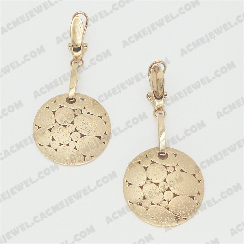 Earrings Brass matt / sparkling / shiny 3-Tone(Matt Gold Plating / Sparkling Finishing / Gold Plating)