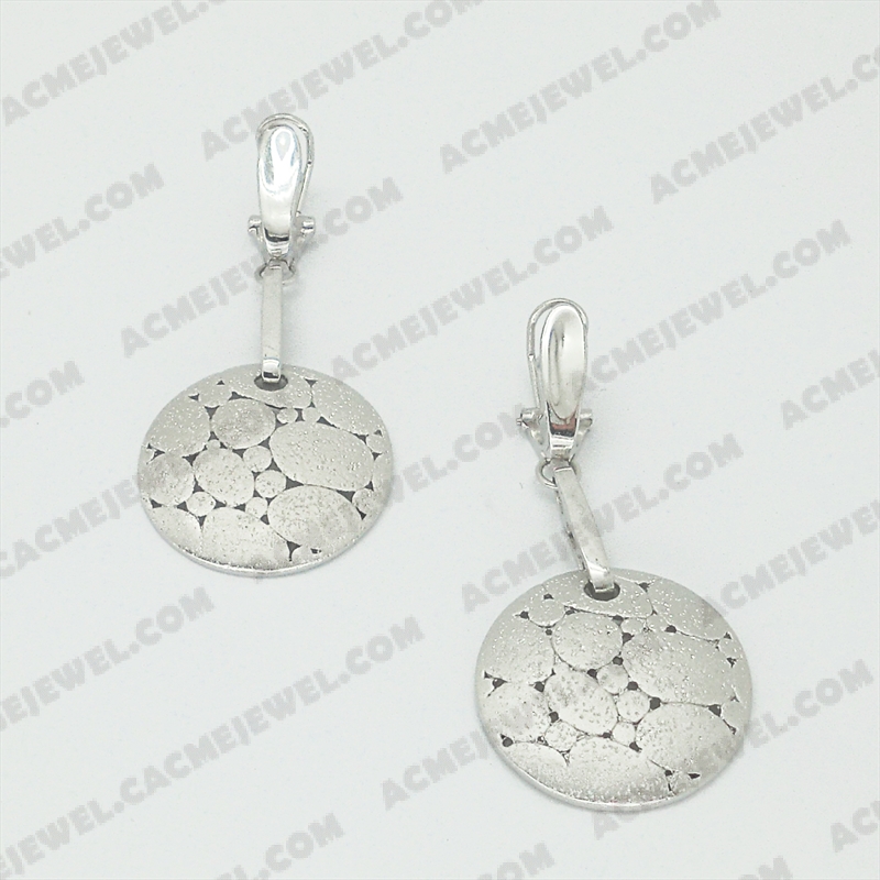 Earrings Brass shiny / matt / sparkling 3-Tone(Rhodium Plating / Matt Rhodium Plating / Sparkling Finishing)