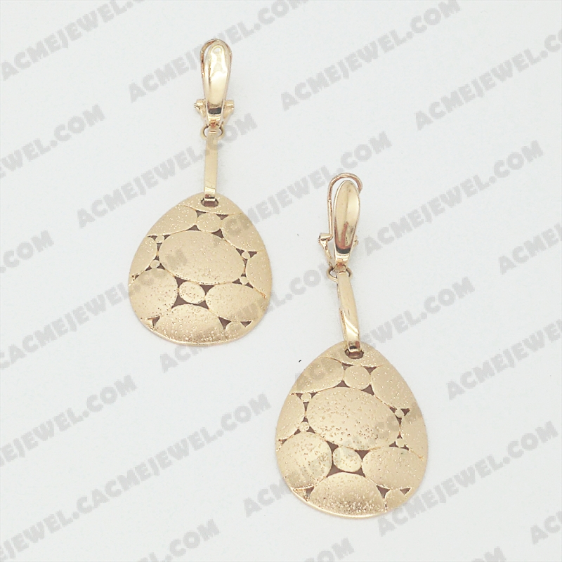 Earrings Brass matt / sparkling / shiny 3-Tone(Matt Gold Plating / Sparkling Finishing / Gold Plating)