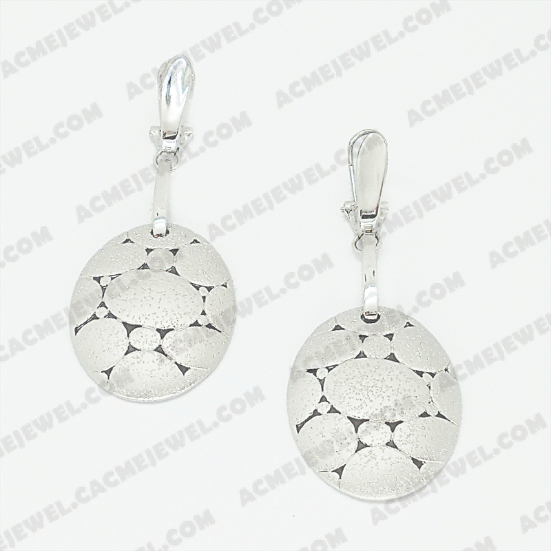 Earrings Brass matt / sparkling / shiny 3-Tone(Matt Rhodium Plating / Sparkling Finishing / Rhodium Plating)