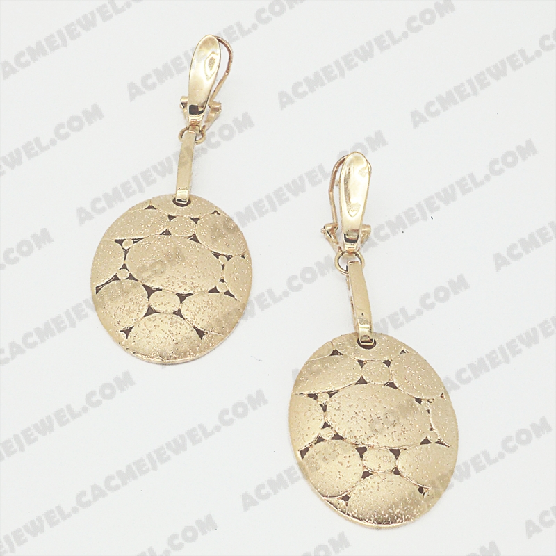 Earrings Brass matt / sparkling / shiny 3-Tone(Matt Gold Plating / Sparkling Finishing / Gold Plating)