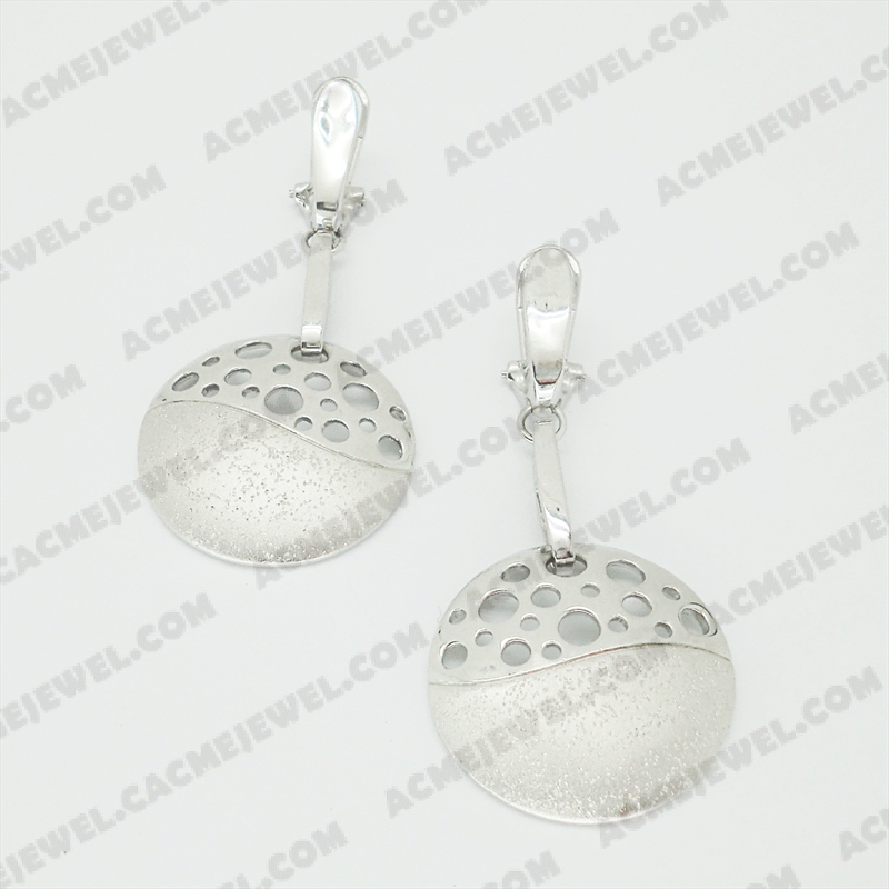 Earrings Brass shiny / matt / sparkling 3-Tone(Rhodium Plating / Matt Rhodium Plating / Sparkling Finishing)