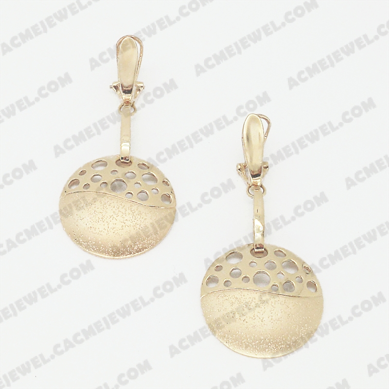 Earrings Brass shiny / matt / sparkling 3-Tone(Gold Plating / Matt Gold Plating / Sparkling Finishing)
