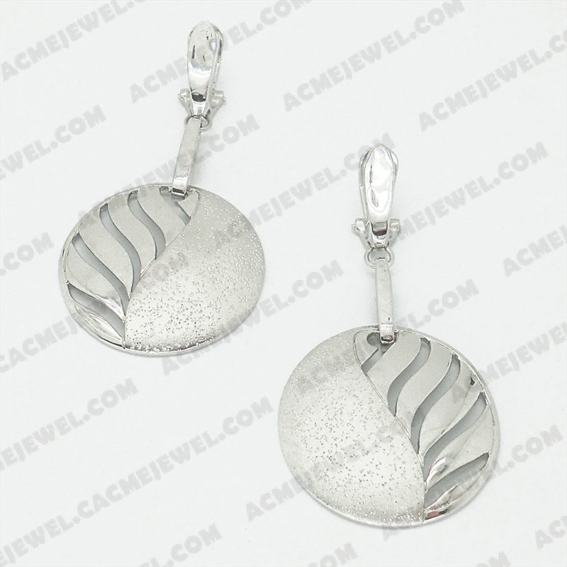 Earrings Brass shiny / matt / sparkling 3-Tone(Rhodium Plating / Matt Rhodium Plating / Sparkling Finishing)