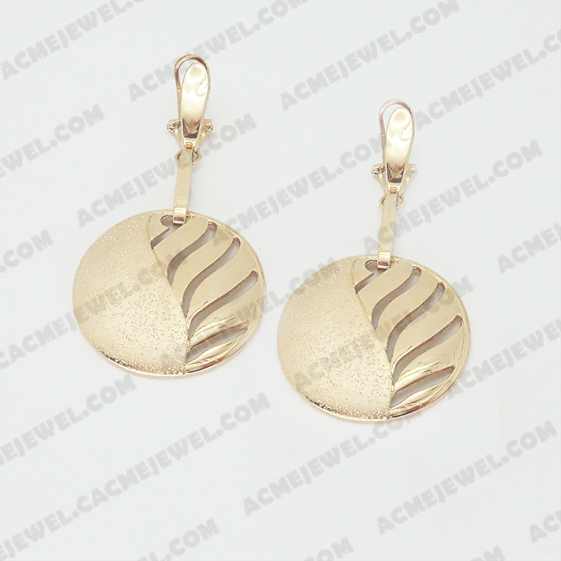 Earrings Brass shiny / matt / sparkling 3-Tone(Gold Plating / Matt Gold Plating / Sparkling Finishing)