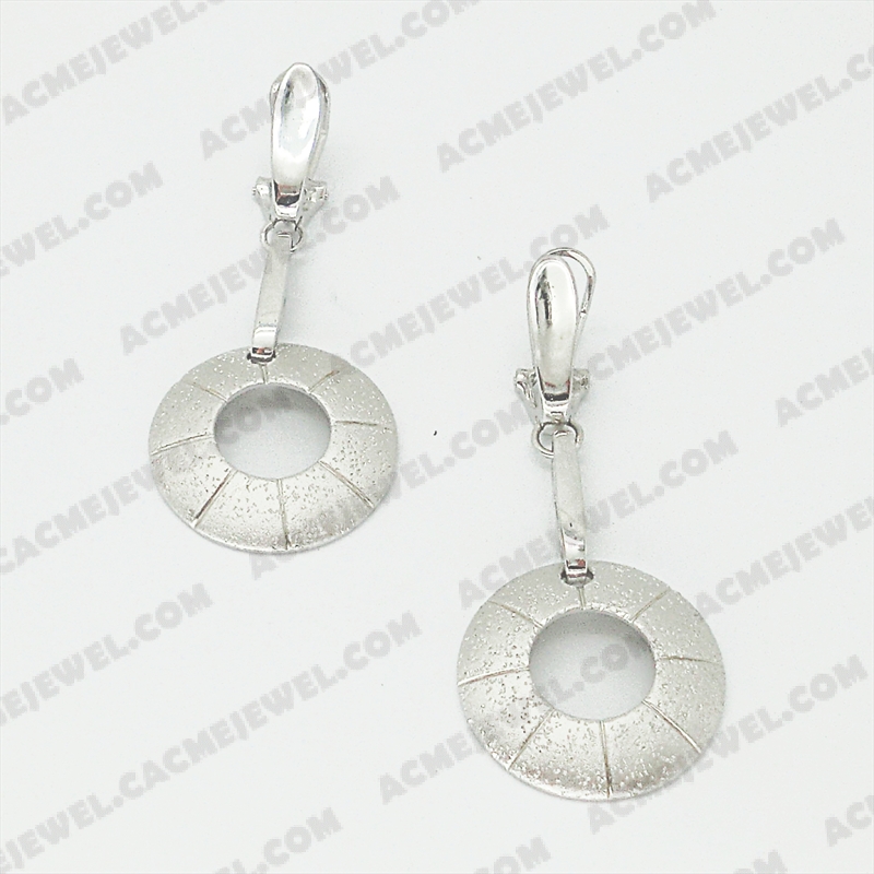 Earrings Brass matt / sparkling / shiny 3-Tone(Matt Rhodium Plating / Sparkling Finishing / Rhodium Plating)