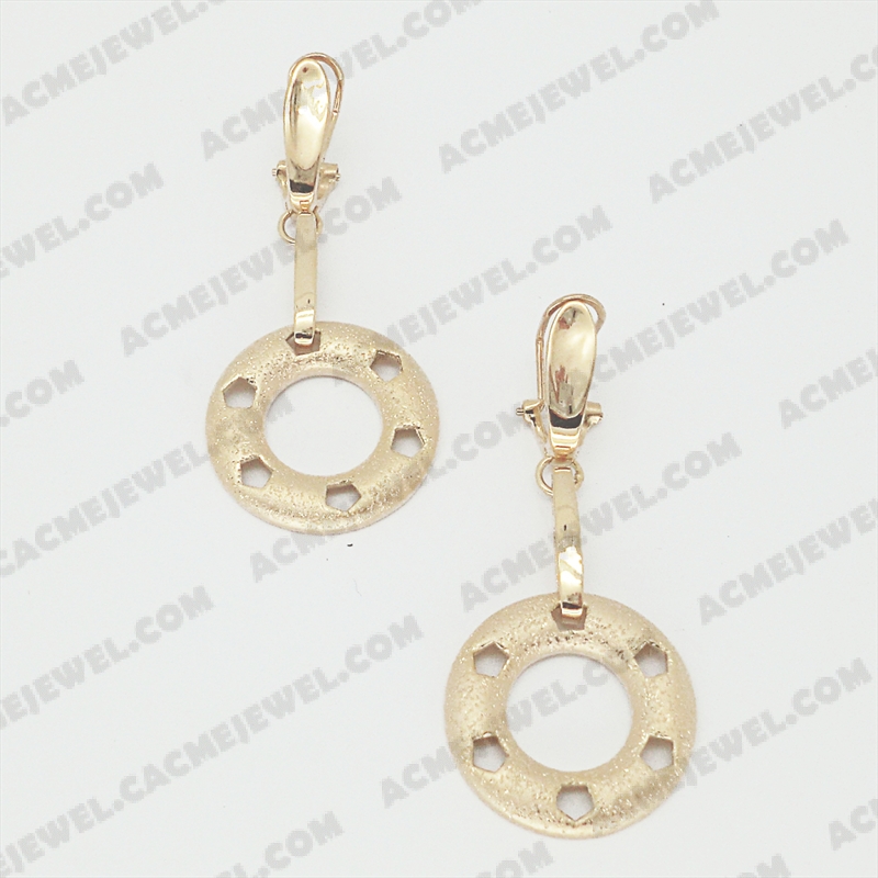 Earrings Brass matt / sparkling / shiny 3-Tone(Matt Gold Plating / Sparkling Finishing / Gold Plating)