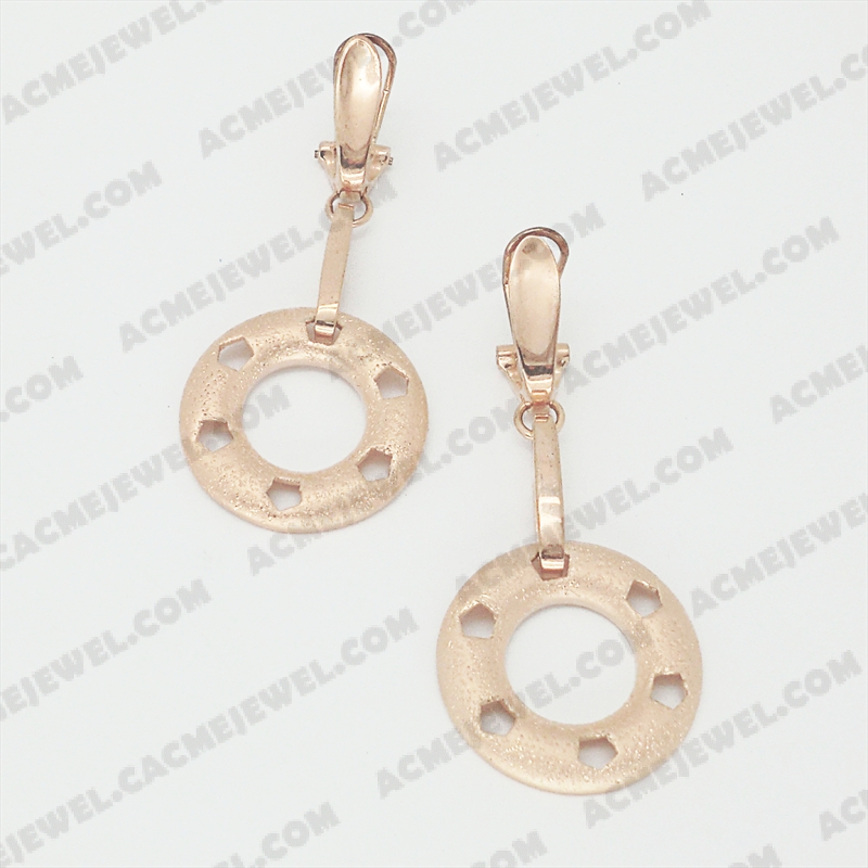 Earrings Brass matt / sparkling / shiny 3-Tone(Matt Rose Gold Plating / Sparkling Finishing / Rose Gold Plating)