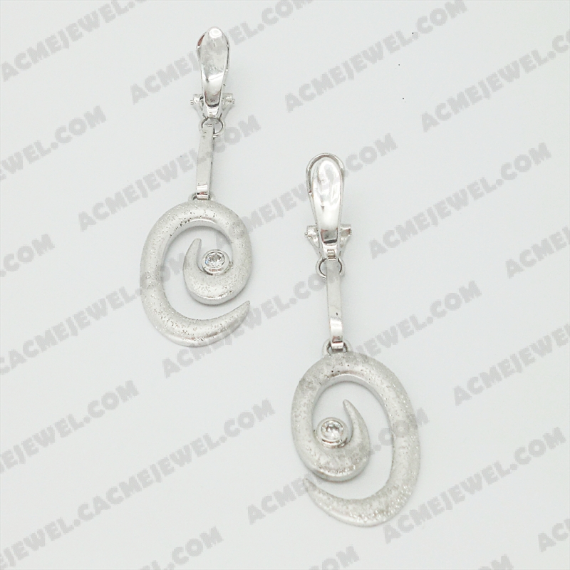 Earrings Brass matt / sparkling / shiny 3-Tone(Matt Rhodium Plating / Sparkling Finishing / Rhodium Plating)