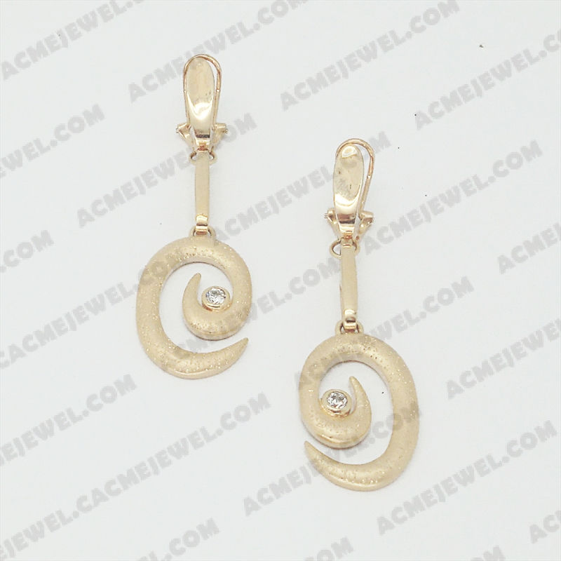 Earrings Brass matt / sparkling / shiny 3-Tone(Matt Gold Plating / Sparkling Finishing / Gold Plating)