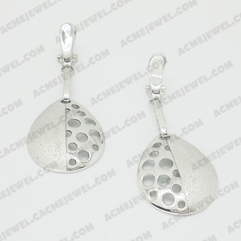 Earrings Brass shiny / matt / sparkling 3-Tone(Rhodium Plating / Matt Rhodium Plating / Sparkling Finishing)