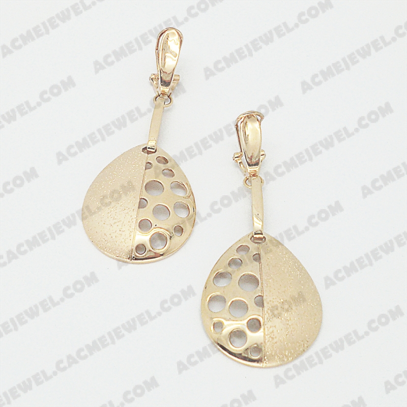Earrings Brass shiny / matt / sparkling 3-Tone(Gold Plating / Matt Gold Plating / Sparkling Finishing)