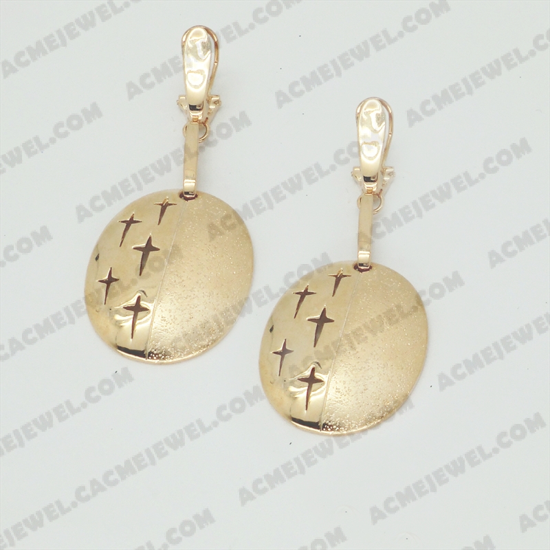 Earrings Brass shiny / matt / sparkling 3-Tone(Gold Plating / Matt Gold Plating / Sparkling Finishing)