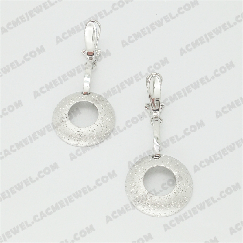 Earrings Brass matt / sparkling / shiny 3-Tone(Matt Rhodium Plating / Sparkling Finishing / Rhodium Plating)