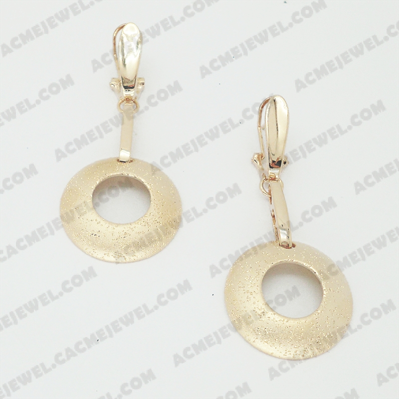 Earrings Brass matt / sparkling / shiny 3-Tone(Matt Gold Plating / Sparkling Finishing / Gold Plating)