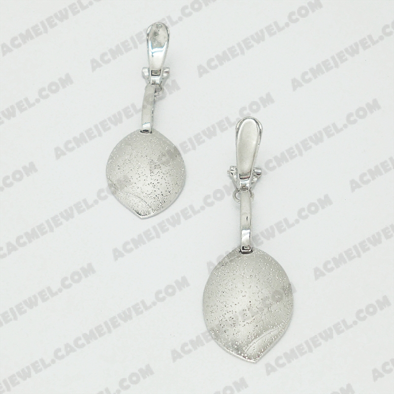 Earrings Brass matt / sparkling / shiny 3-Tone(Matt Rhodium Plating / Sparkling Finishing / Rhodium Plating)