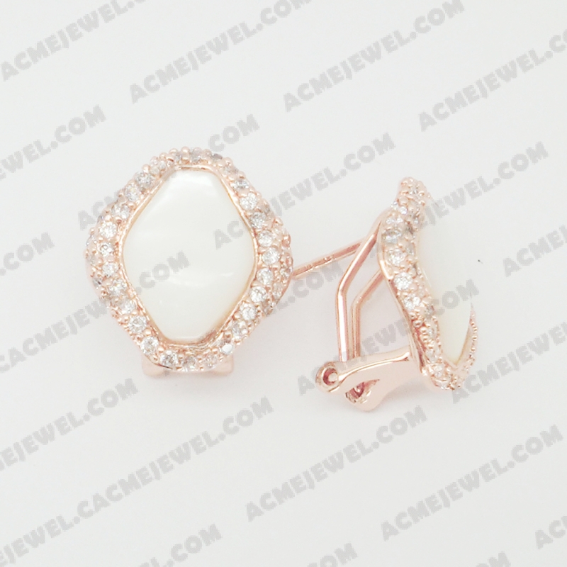 Earrings Brass shiny Rose Gold Plating