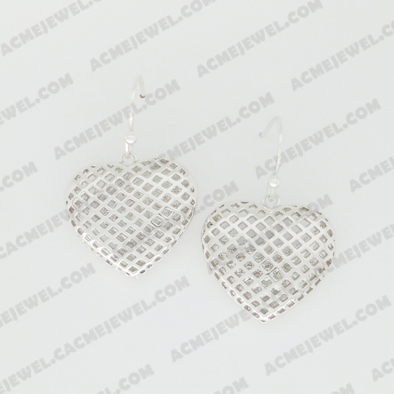 Earrings Brass shiny Rhodium Plating