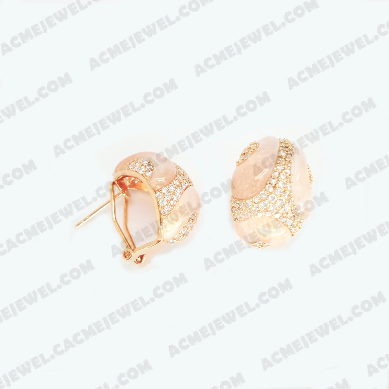 Earrings Brass shiny Rose Gold Plating