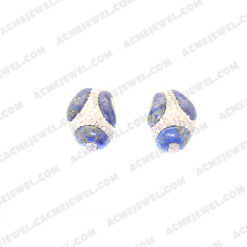 Earrings Brass shiny Rhodium Plating
