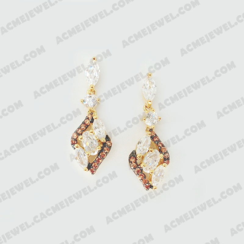 Earrings Brass matt Matt Rhodium plating