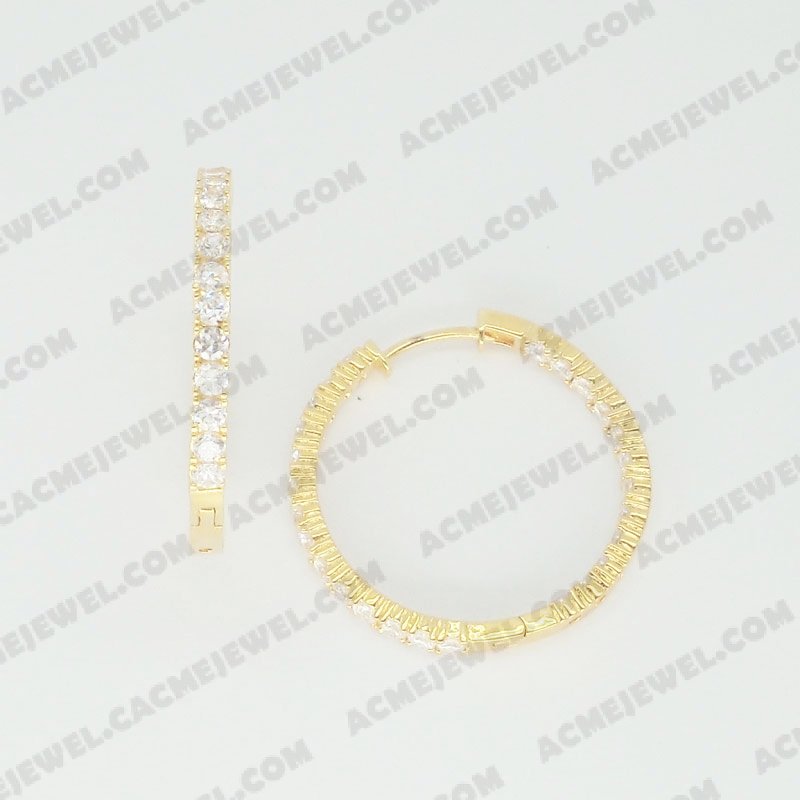 Earrings Brass shiny Gold Plating