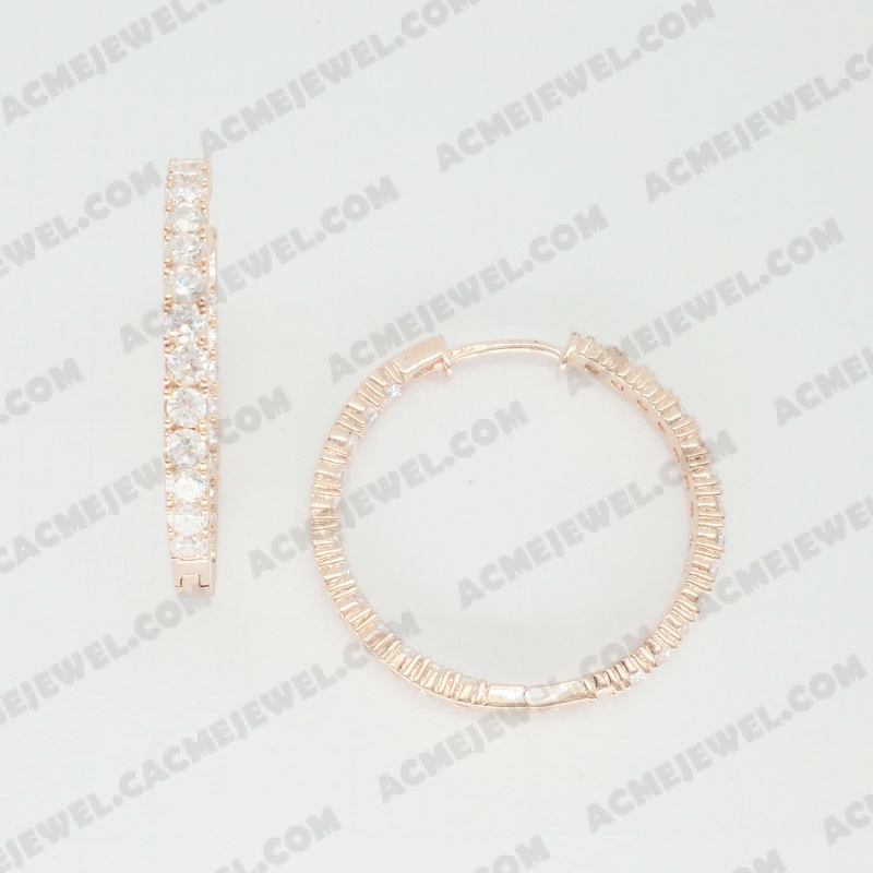 Earrings Brass shiny Rose Gold Plating