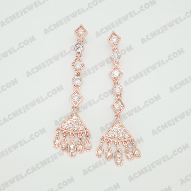 Earrings Brass shiny Rose Gold Plating