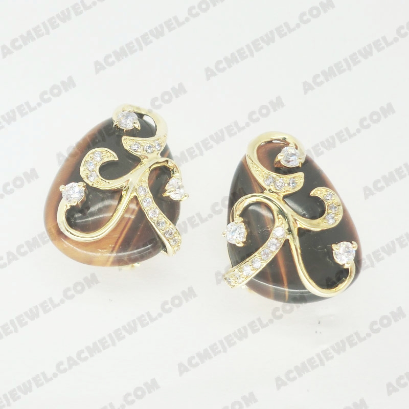 Earrings Brass shiny Gold Plating