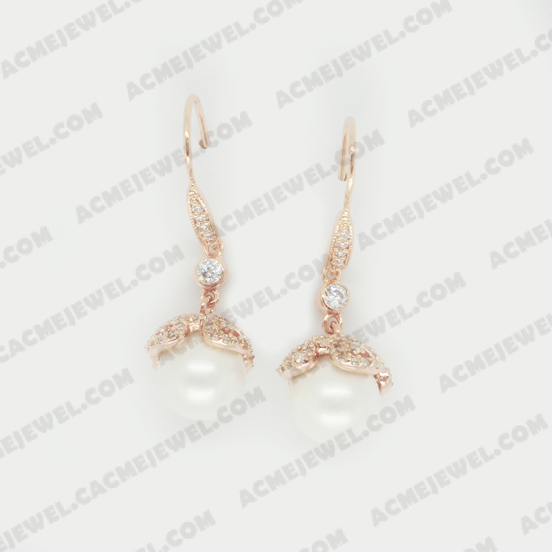 Earrings Brass shiny Rose Gold Plating